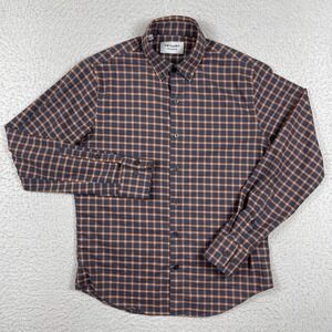 Twillory Shirt Mens Small Blue Orange Plaid Tailored Fit Untuckable Office‎ Work